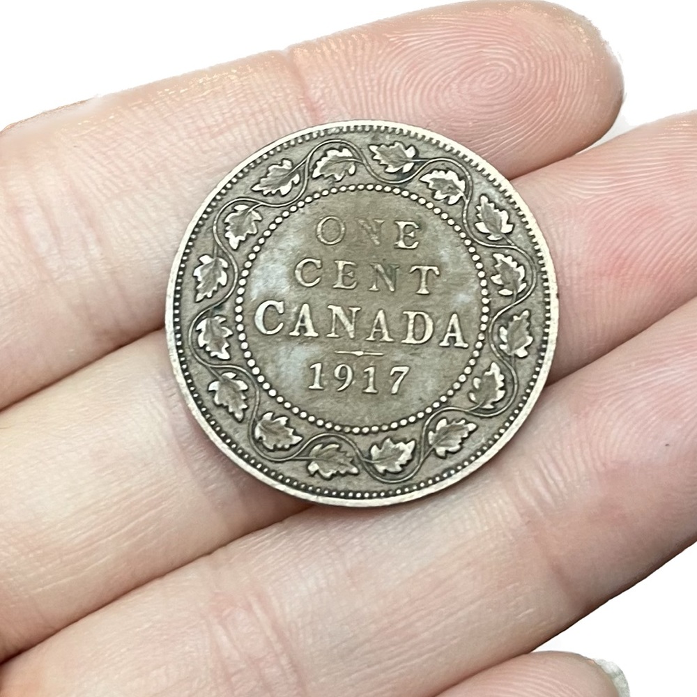 🎈$10 add on - 1917 ONE CENT CANADA - with “DEI GRA” - George V